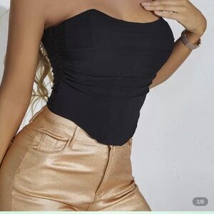 Elegant Black Strapless Corset Top